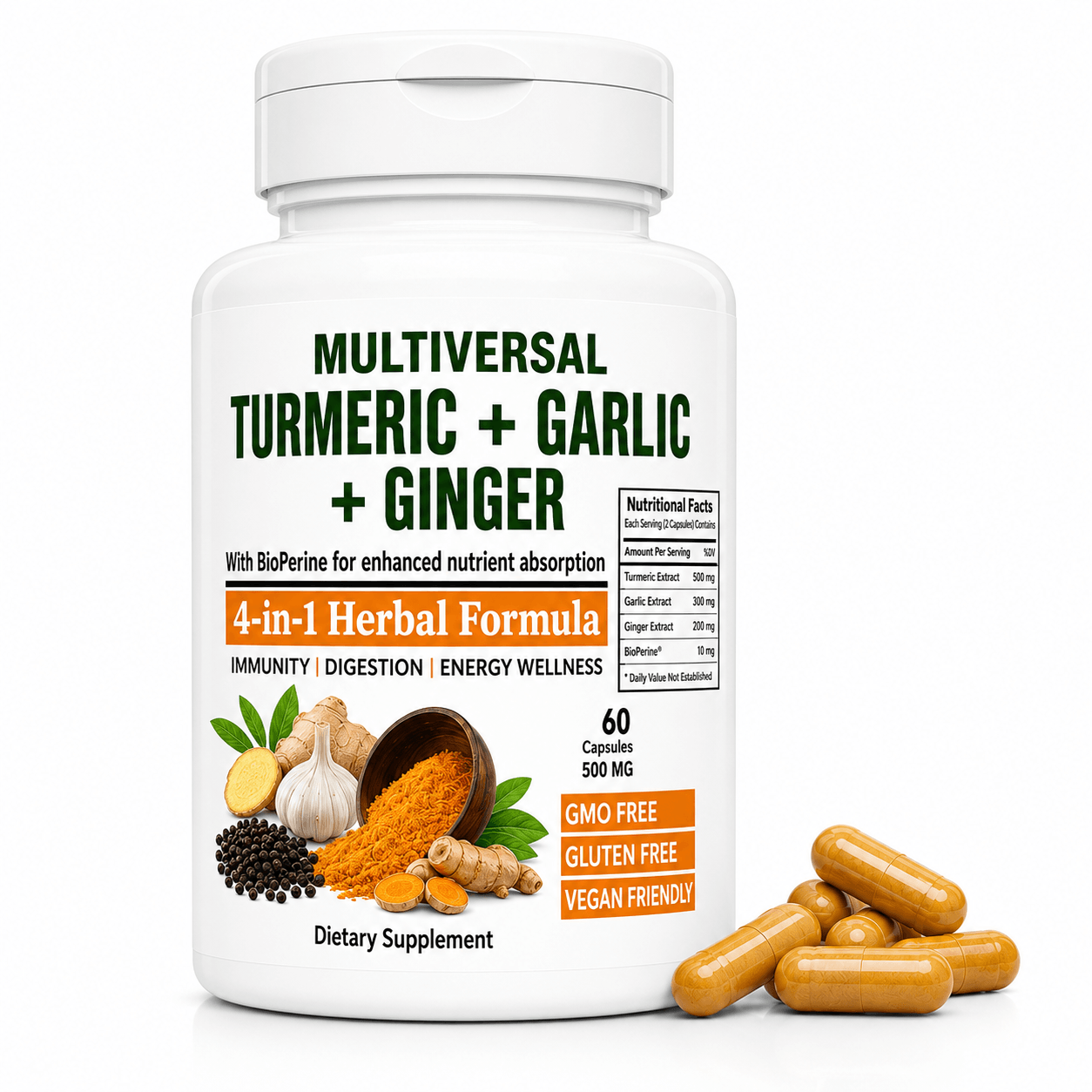 Turmeric, Garlic & Ginger Capsules